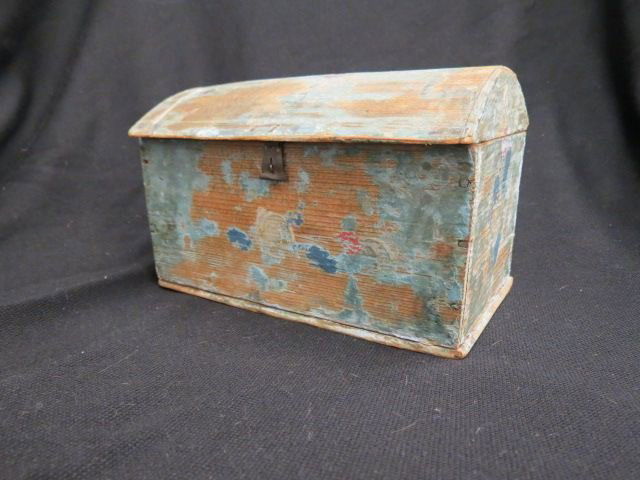 Early Pennsylvania Painted Document Box,: dome top, 4 3/4" tall, 7 1/2" wide.