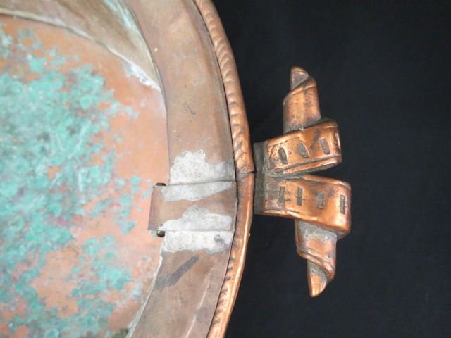 2 pcs. Antique Copper; large oval footed - 2