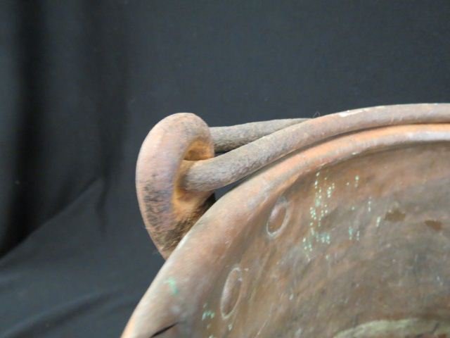 2 pcs. Antique Copper; large oval footed - 4