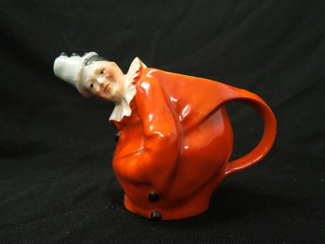 Royal Bayreuth Red Clown Figural Creamer,: 3 3/4", excellent.