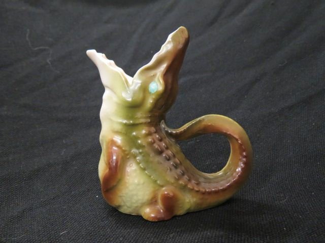 Royal Bayreuth Aligator Figural Creamer,: 4 1/4", excellent.