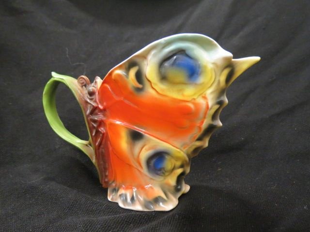 Royal Bayreuth Butterfly Figural Milk Pitcher,: closed wing variety, 4 1/2", excellent....HISTORY - The Royal Bayreuth factory has been the world's unparalleled leader in the production of porcelain for over 200 years. As the oldest Bavarian china 