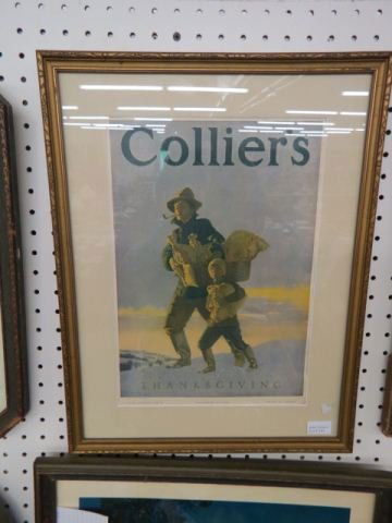 Maxfield Parrish, Print, "Thanksgiving",: for Collier's magazine, 1906, image area 14" x 9".
