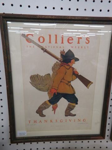 Maxfield Parrish, Print, "Thanksgiving",: for Collier's magazine, 1909, image area 14 1/2" x 10".