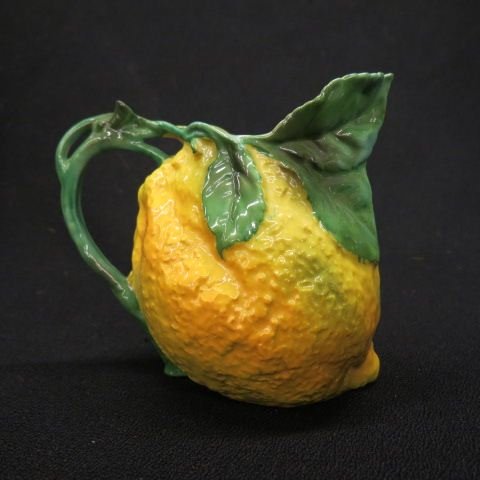 Royal Bayrueth Lemon Figural Creamer,: 4", excellent...Royal Bayreuth is the name of a factory that was founded in Tettau, Bavaria, in 1794. It has continued to modern times. The marks have changed through the years. A stylized crest, the 