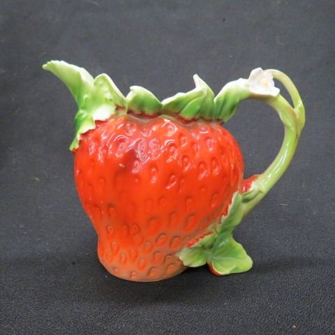 Royal Bayreuth Strawberry Figural Milk Pitcher,: 4 1/4", excellent.
