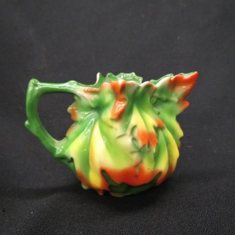 Royal Bayreuth Maple Leaf Figural Creamer,: 3 1/2", excellent.