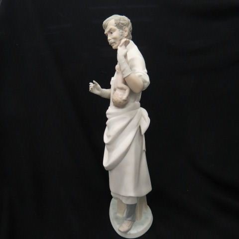 Lladro Figurine "Doctor",: with newborn baby, matte finish, 14" tall, excellent.