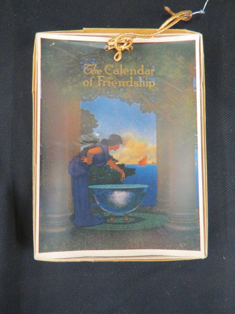 Maxfield Parrish 1924 Calendar in box,: never out in 90 years, a rare estate find....One of America's best-known and revered illustrators, especially for children's books and magazines, Maxfield Parrish was born into a Philadelphia Quaker f