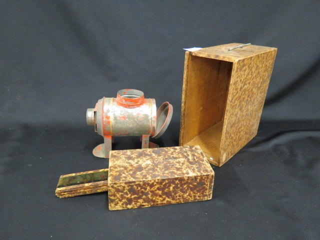 19th Century Magic Lantern Slide Viewer,: with original box & slides.