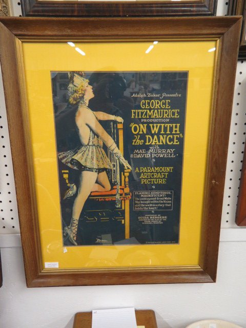 Movie Lobby Poster, On With The Dance",": deco, 19 x 13"."