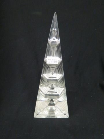 Cut Glass Obelisk,: fountain design, 12" tall.