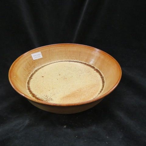 North Carolina Art Pottery Bowl,: 10", brown sugar glaze, attributed to Ben Owen.