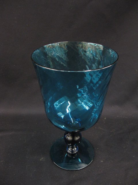 Steuben Art Glass Vase,: rich blue, swirl decor, chalice shape, 8 1/4, unsigned, excellent...Steuben Glass Works was an American art glass manufacturer, founded in the summer of 1903 by Fredrick C. Carder and Thomas G. Hawkes