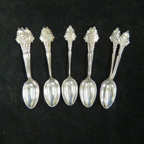 Set of 12 Sterling Silver Teaspoons by Wood: & Hughes, 245 grams, 6 long, excellent."