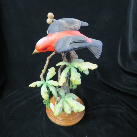 Royal Worcester Dorothy Doughty Figurine: Scarlet Tanger", male, 12" plus original wood base, excellent."