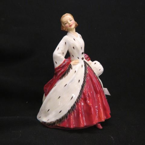 Royal Doulton Figurine "The Ermine Coat",: 7", excellent.