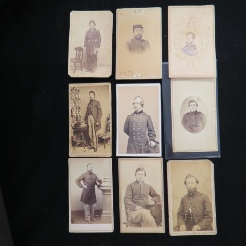 9 Civil War Images,: CDV type, includes General Hunter, Winfield Jesse Colman, Preacher Phillips & more.