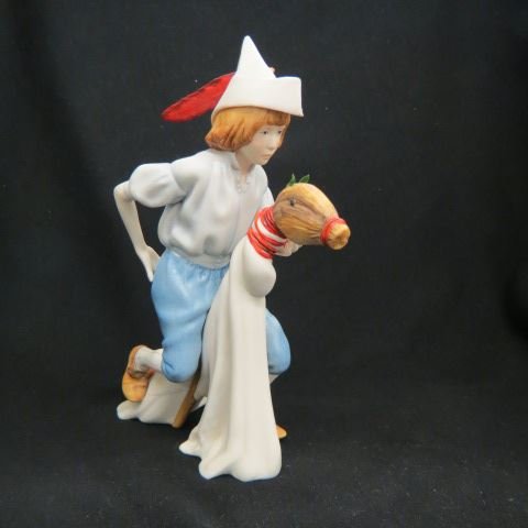 Cybis Porcelain figurine of Boy: riding a broom "pony", 9", excellent.Cybis®, recognized by collectors and connoisseurs throughout the world for its unsurpassed beauty, offers today's collector a timeless symbol of elegance and tast