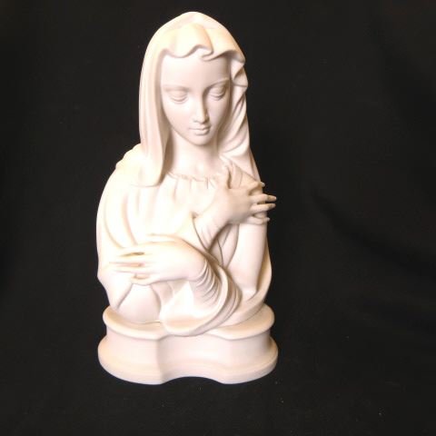 Boehm Porcelain Figural Bust of Madonna,: Parian finish, 11", signed, excellent.