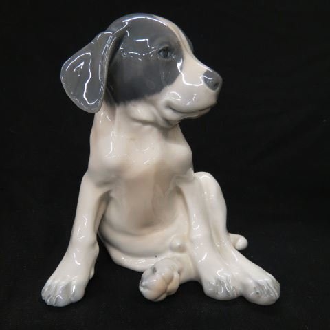 Royal Copenhagen Porcelain Figurine of a: Seated Puppy, #259, 8", excellent.