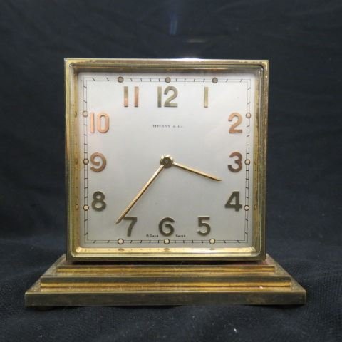 Tiffany Desk Clock,: double sided, Deco style, 8 day movement,by Concord Watch Company, 5".