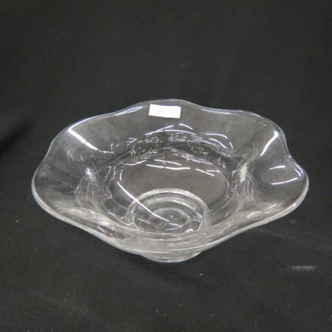 Orrefors Crystal Bowl,: floraform, 10", signed, excellent.