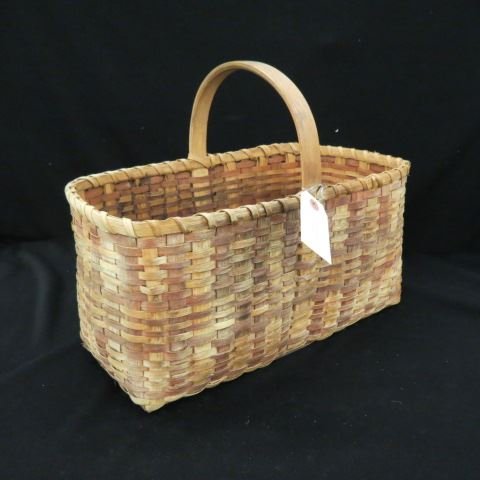 Cherokee River Cane Basket,: gathering style, 9" x 17 1/2".