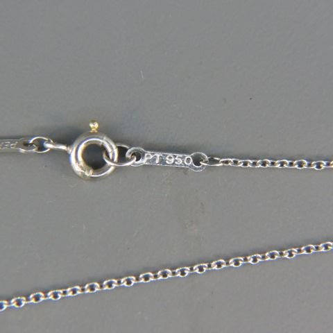 Tiffany Platinum Chain by Elsa Peretti,: 16" long. Elsa Peretti, famShe was born in Florence, Italy, in 1940, the daughter of a well-to-do Roman family. Educated at Volbicela School in Rome, with a diploma in interior design. In early jobs s