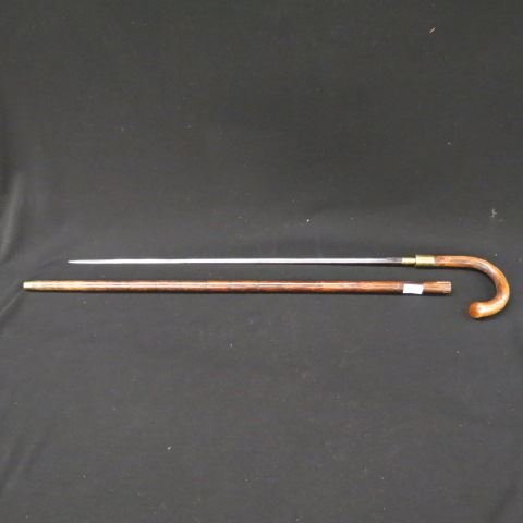 Victorian Sword Cane,: bamboo case with hidden blade, 36".