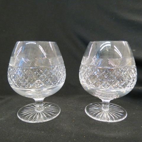 Pair of Tudor Cut Crystal Brandy Glasses,: in original mahogany box.