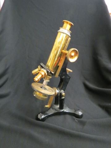 Antique Microscope by Charles Truax,: Green & co., Chicago, 13" tall.
