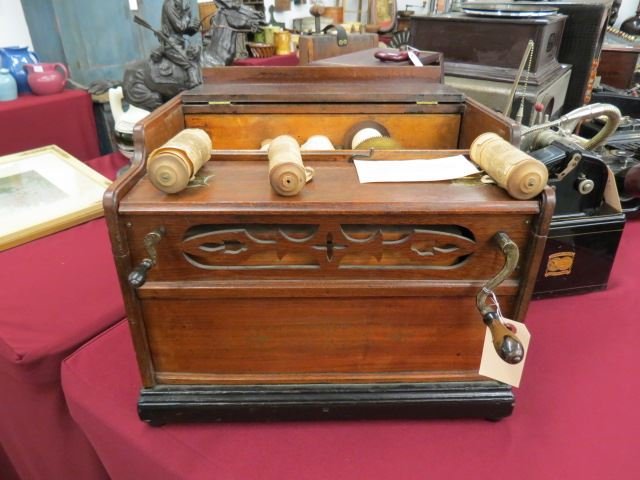 Antique Roller Organ "Bijou Orchestrone",: circa 1880, hand crank, working.