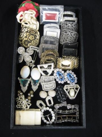 Collection of Antique Shoe Buckles,: approx. 23 pairs, Victorian, Art Deco, etc.