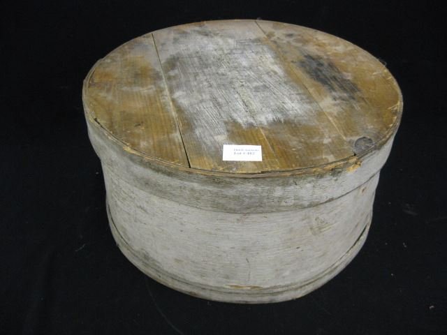 Painted Wooden Round Box,: Firkin style, off white, 16" diameter.