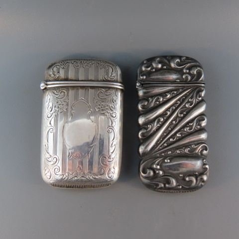 2 Sterling Silver Match Safes,: by Hamilton & Eastwood Park Company.