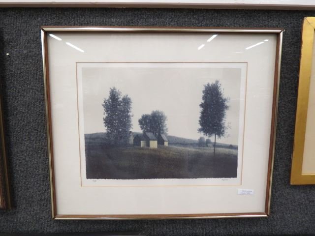 Robert Kipniss, lithograph, "Landscape II",: signed & numbered #110 fo 250, image area 10" x 13 3/4"...Robert Kipniss, painter and printmaker, was born in New York City in 1931. He creates essentially monochromatic*, stylized vistas with natural