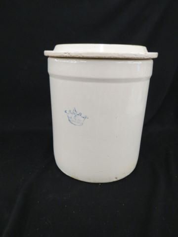 4 Gallon Stoneware Crock with Lid,: 13"