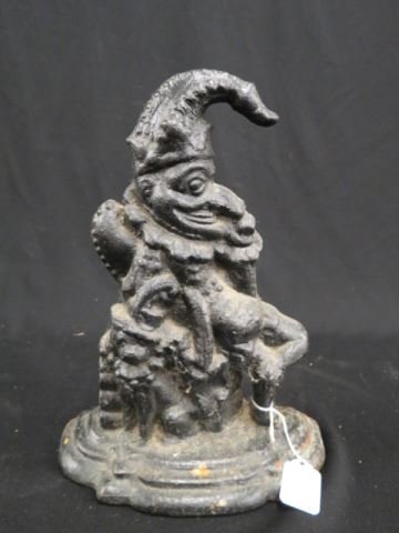 Cast Iron Figural Doorstop "Punch",: 12"