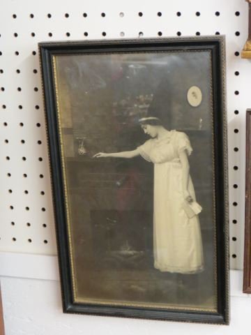 2 Vintage Photographs of Young Ladies,: silverstone, circa 1905, by W. Hammond, Carleton Place, Canada, 8" X 14"
