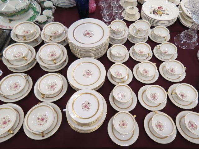 97 pc. Rosenthal China Dinner Service,: mostly for 12, with cream soups & platter, excellent.