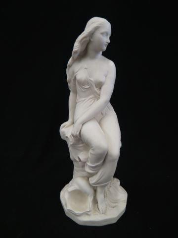 Minton Parian Fgiurine "Miranda" by John Bells,: seated girl, 15 1/2", excellent.
