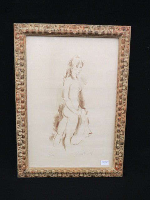 Jan De Ruth,: lithograph, nude woman, #10 of 200, well listed artist, 1922-1991, pencil signed and numbered, 20" X 14", in fine frame...Biography from RoGallery.com:Listed "Who was Who in American Art"Born Karlsbad