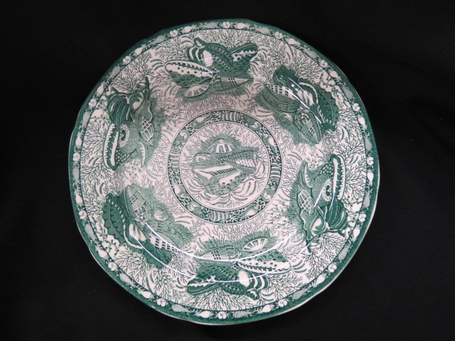 12 Mottahedeh "Torquay" China Plates,: Winterthur reproduction series from 1820 Staffordshire earthenware, green 10.5".