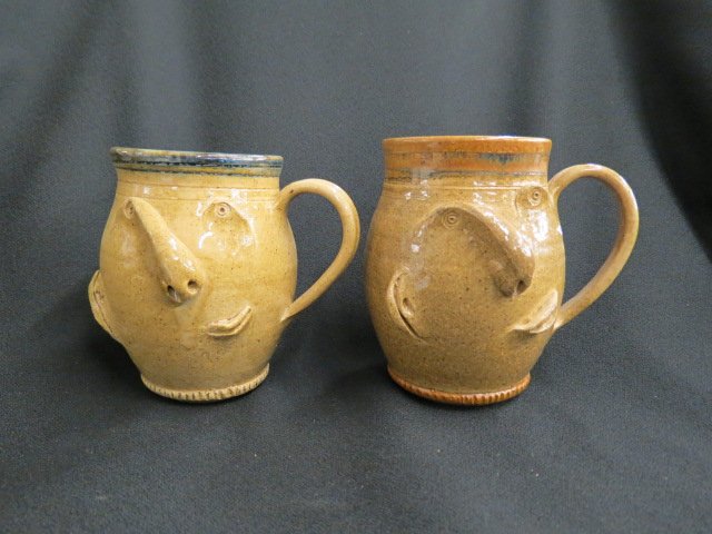 2 Little Mountain Tryon N.C. Pottery Mugs,: 5.25", excellent...Visit a country pottery and watch potters at work on the potter's wheel, glazing, decorating, firing and unloading kilns much as they have for centuries. The pottery showroom featur