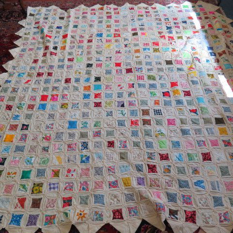 Handmade Quilt "Cathedral Windows", (1 of 3)