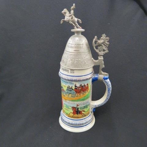 German Pottery Regimental Stein, (1 of 5)