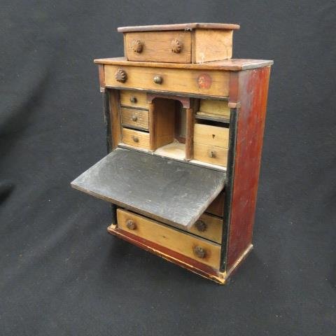 19th Century Doll Size Desk, (1 of 2)