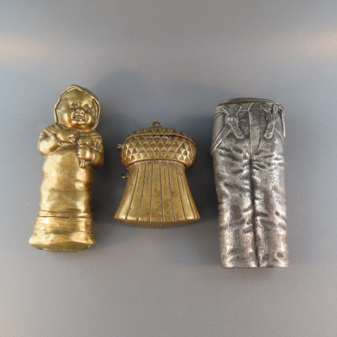 3 Victorian Figural Match Safes, (1 of 2)
