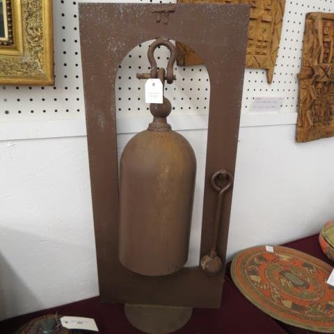 Metal Hanging Bell Sculpture by Tom Torrens, (1 of 1)